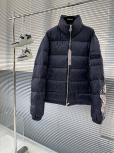 Dior Navy Blue Oblique Puffer Down Jacket Coat Dior Navy Blue Oblique Puffer Down Jacket Coat