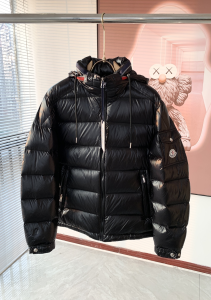 Moncler Black Nylon Lacque Logo Tape Pavin Hooded Puffer Down Jacket Moncler Black Nylon Lacque Logo Tape Pavin Hooded Puffer Down Jacket