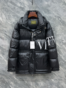 Valentino Black Quilted Puffer Padded Hoodie Down Jacket Coat Valentino Black Quilted Puffer Padded Hoodie Down Jacket Coat