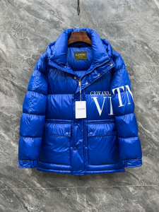 Valentino Blue Quilted Puffer Padded Hoodie Down Jacket Coat Valentino Blue Quilted Puffer Padded Hoodie Down Jacket Coat