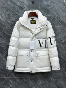 Valentino White Quilted Puffer Padded Hoodie Down Jacket Coat Valentino White Quilted Puffer Padded Hoodie Down Jacket Coat