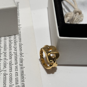 Balenciaga Gold Brass B Logo Chain Rings Balenciaga Gold Brass B Logo Chain Rings