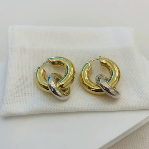 Jil Sander Embrace Silver Gold Hoop Earrings Jil Sander Embrace Silver Gold Hoop Earrings