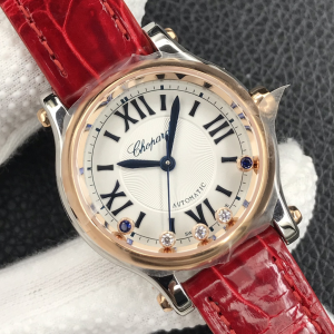 Chopard Happy Sport Automatic White Dial Watch Red Leather Chopard Happy Sport Automatic White Dial Watch Red Leather