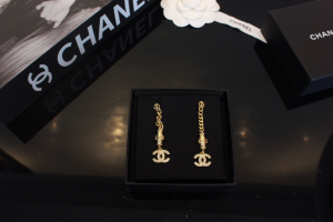 Chanel Crystal CC Pendant Earrings