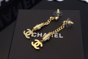 Chanel Crystal CC Pendant Earrings