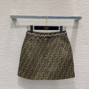 Fendi Fendace FF Jacquard Skirt
