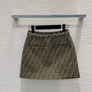 Fendi Fendace FF Jacquard Skirt