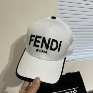 Fendi Roma Logo White Cotton Baseball Cap Hat Fendi Roma Logo White Cotton Baseball Cap Hat
