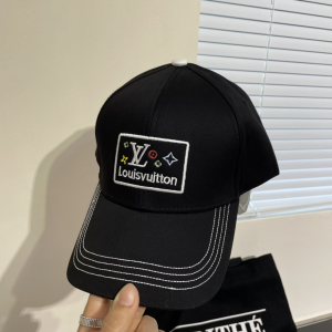 Louis Vuitton LV Monogram Black Cotton Baseball Cap Hat Louis Vuitton LV Monogram Black Cotton Baseball Cap Hat