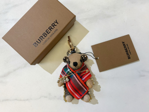 Burberry Thomas Bear Unicorn Charm and Costume Key Holder Beige Grey Burberry Thomas Bear Unicorn Charm and Costume Key Holder Beige Grey
