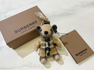 Burberry Thomas Bear Unicorn Charm and Costume Key Holder Beige Grey Burberry Thomas Bear Unicorn Charm and Costume Key Holder Beige Grey