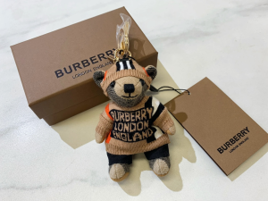 Burberry Thomas Bear Unicorn Charm and Costume Key Holder Black Beige Burberry Thomas Bear Unicorn Charm and Costume Key Holder Black Beige