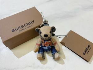 Burberry Thomas Bear Unicorn Charm and Costume Key Holder Blue Beige Burberry Thomas Bear Unicorn Charm and Costume Key Holder Blue Beige