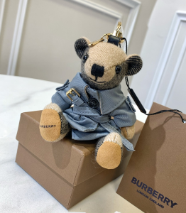 Burberry Thomas Bear Unicorn Charm and Costume Key Holder Grey Burberry Thomas Bear Unicorn Charm and Costume Key Holder Grey
