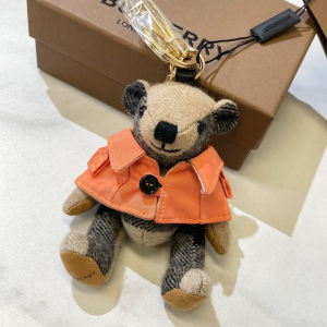 Burberry Thomas Bear Unicorn Charm and Costume Key Holder Orange Grey Burberry Thomas Bear Unicorn Charm and Costume Key Holder Orange Grey