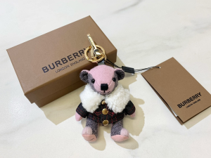 Burberry Thomas Bear Unicorn Charm and Costume Key Holder Pink Black Burberry Thomas Bear Unicorn Charm and Costume Key Holder Pink Black