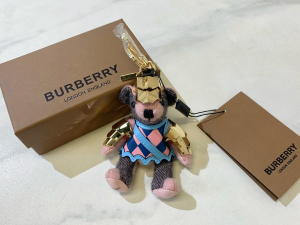 Burberry Thomas Bear Unicorn Charm and Costume Key Holder Pink Gray Burberry Thomas Bear Unicorn Charm and Costume Key Holder Pink Gray