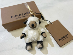 Burberry Thomas Bear Unicorn Charm and Costume Key Holder White Gray Burberry Thomas Bear Unicorn Charm and Costume Key Holder White Gray