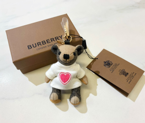Burberry Thomas Bear Unicorn Charm and Costume Key Holder White Grey Burberry Thomas Bear Unicorn Charm and Costume Key Holder White Grey