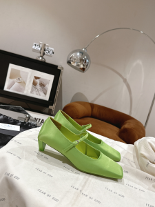 Prada Mary Jane Green Satin Pumps