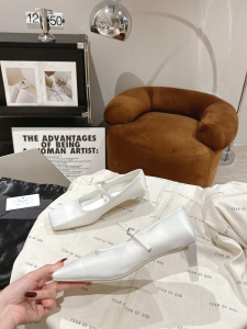 Prada Mary Jane White Satin Pumps