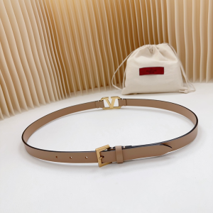 Valentino Vlogo Beige Leather Belt 25MM