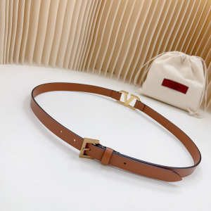 Valentino Vlogo Brown Leather Belt 25MM