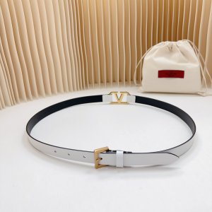 Valentino Vlogo White Leather Belt 25MM