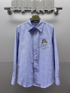 Gucci Blue Jumbo GG Cotton Shirt