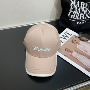 Prada Logo Pink Canvas Baseball Cap Hat