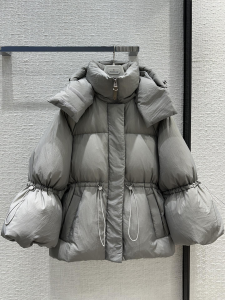 Mackage Leone 2in1 Quilted Crinkled Nylon Taffeta Down Jacket with Removable Hood Grey Mackage Leone 2in1 Quilted Crinkled Nylon Taffeta Down Jacket with Removable Hood Grey