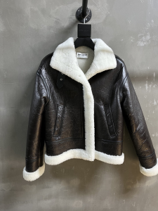 Saint Laurent Aviator Black Leather and Shearling Jacket Coat Saint Laurent Aviator Black Leather and Shearling Jacket Coat