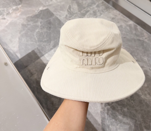 Miu Miu Logo Off White Velvet Wool Bucket Hat Miu Miu Logo Off White Velvet Wool Bucket Hat