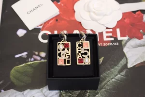 Chanel Crystal CC Pendant Earrings