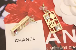 Chanel Crystal CC Pendant Earrings