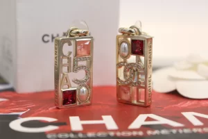 Chanel Crystal CC Pendant Earrings
