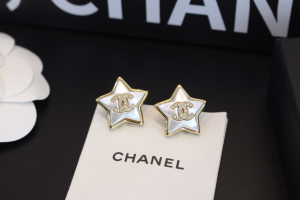 Chanel Crystal CC Star Earrings