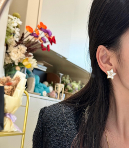 Chanel Crystal CC Star Earrings