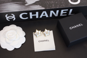 Chanel Crystal CC Star Earrings