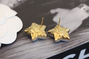 Chanel Crystal CC Star Earrings