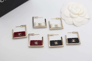 Chanel Iconic Bag Stud Hoop Earrings