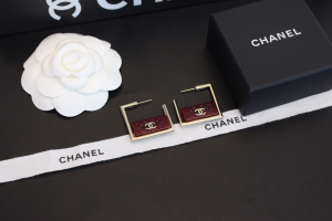 Chanel Iconic Bag Stud Hoop Earrings