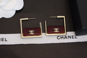 Chanel Iconic Bag Stud Hoop Earrings