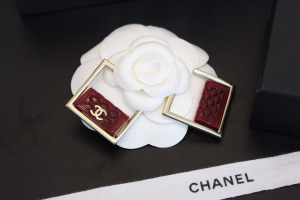 Chanel Iconic Bag Stud Hoop Earrings