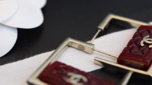 Chanel Iconic Bag Stud Hoop Earrings