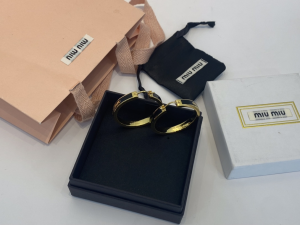 Miu Miu Enameled Metal Earrings Black