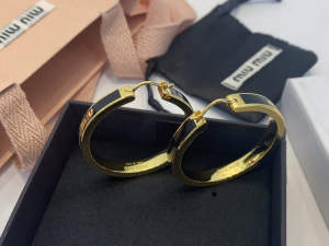 Miu Miu Enameled Metal Earrings Black