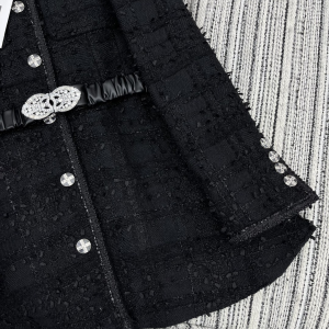 Chanel Black Tweed Jacket Coat