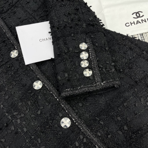 Chanel Black Tweed Jacket Coat